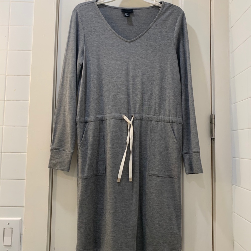 Gray sweater dress